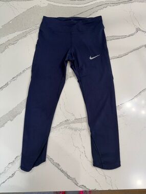 Nike Dri-FIT Navy Blue Leggings Cropped Athletic Workout Pants|  Size S